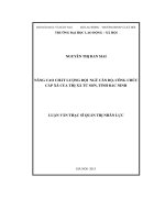 Nâng cao chất lượng đội ngũ cán bộ, công chức cấp xã của thị xã Từ sơn, tỉnh Bắc Ninh (LV thạc sĩ)