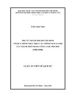 Luận văn tiến s Phụ nữ thành phố Hồ Chí Minh với quá trình thực hiện các chính sách xã hội của thành phố trong công cuộc đổi mới