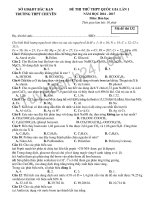Đề thi thử THPT Quốc gia 2017 môn Hóa  THPT Chuyên Bắc Kạn  
