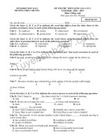 Đề thi thử THPT Quốc gia 2017 môn Anh  THPT Chuyên Bắc Kạn  