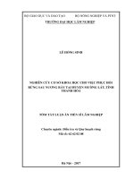 Nghiên cứu cơ sở khoa học cho việc phục hồi rừng sau nương rẫy tại huyện mường lát, tỉnh thanh hóa tt 