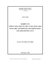 NGHIÊN CỨU NHỮNG THAY ĐỔI VỀ CHỨC NĂNG THẤT TRÁI BẰNG SIÊU ÂM DOPPLER TIM Ở BỆNH NHÂN ĐÁI THÁO ĐƢỜNG TYP 2