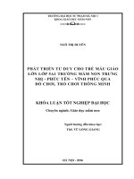 Phát triển tư duy cho trẻ mẫu giáo lớn lớp 5A1 trường mầm non Trưng Nhị - Phúc Yên - Vĩnh Phúc qua trò chơi thông minh