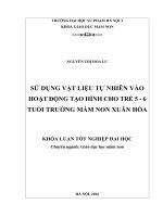 Sử dụng các vật liệu tự nhiên vào hoạt động tạo hình cho trẻ 5 - 6 tuổi trường mầm non Xuân Hòa