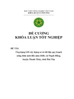 Đề cương ứng dụng GIS xây dựng cơ sở dữ liệu quy hoạch nông thôn mới xã Thạch Đồng, huyện Thanh Thủy, tỉnh Phú Thọ