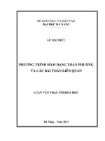 PHƯƠNG TRÌNH HÀM DẠNG TOÀN PHƯƠNG VÀ CÁC BÀI TOÁN LIÊN QUAN  LUẬN VĂN THẠC SĨ