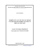 Nghiên cứu các yếu tố cấu thành văn hóa doanh nghiệp tại Công ty Điện lực Bắc Kạn