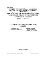 NGHIÊN CỨU MỘT SỐ ĐẶC ĐIỂM SINH TRƯỞNG LỘC VÀ BIỆN PHÁP KỸ THUẬT KHỐNG CHẾ LỘC ĐÔNG ĐỐI VỚI GIỐNG VẢI HÙNG LONG TẠI ĐỒNG HỶ - THÁI NGUYÊN, VIỆT NAM