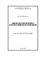 Tương hợp tâm lý giữa cán bộ quản lý và học viên ở trường đào tạo sĩ quan quân đội (LA tiến sĩ)