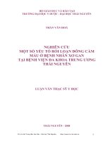 NGHIÊN CỨU MỘT SỐ YẾU TỐ RỐI LOẠN ĐÔNG CẦM MÁU Ở BỆNH NHÂN XƠ GAN TẠI BỆNH VIỆN ĐA KHOA TRUNG ƢƠNG THÁI NGUYÊN