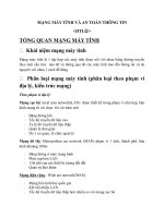 MẠNG MÁY TÍNH VÀ AN TOÀN THÔNG TIN