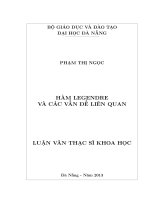 HÀM LEGENDRE VÀ CÁC VẤN ĐỀ LIÊN QUAN  LUẬN VĂN THẠC SĨ XUÂT SẮC
