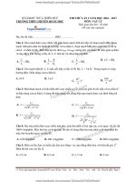 Đề thi thử  môn vật lý trường THPT chuyên quốc học   lần 1 có đáp án chi tiết