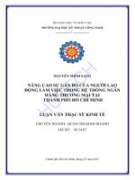 Nâng cao sự gắn bó của người lao động làm việc trong hệ thống ngân hàng thương mại tại thành phố Hồ Chí Minh