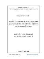 Nghiên cứu các nhân tố tác động đến xuất khẩu hàng chế biến của Việt Nam sang thị trường APEC
