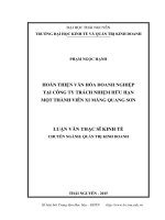Hoàn thiện văn hoá doanh nghiệp tại công ty trách nhiệm hữu hạn một thành viên xi măng quang sơn 