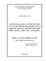 Vận dụng đa dạng các phương tiện và vật liệu trong hoạt động vẽ của trẻ mẫu giáo lớn trường mầm non Phúc Thắng - Phúc Yên - Vĩnh Phúc
