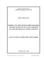 NGHIÊN CỨU MỘT SỐ ĐẶC ĐIỂM SINH HỌC VÀ KHẢ NĂNG SẢN XUẤT CỦA LỢN BẢO LẠC, HUYỆN BẢO LẠC, TỈNH CAO BẰNG