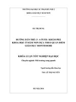 Hướng dẫn trẻ (3 - 6 tuổi) khám phá khoa học ở mầm non dựa theo quan điểm giáo dục Montessori
