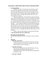 Hướng dẫn chi tiết Kĩ năng sống: Giáo dục giới tính cho tuổi vị thành niên.