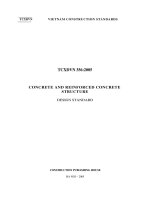 TCVN 356 2005 ENG  replaces TCVN 5574:1991 TCXDVN 356:2005 was prepared by Institute of ConstructionTechnological Science, submitted by Department of Technological Science, approved by Ministry of Construction together with Decision No. 342005QÐBXD.