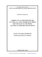 Nghiên cứu các biện pháp hỗ trợ của tổng cục công nghiệp quốc phòng đối với sản xuất axít nitric tại công ty trách nhiệm hữu hạn một thành viên 95
