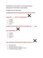 Test bank for information technology project management 4th edition marchewka 