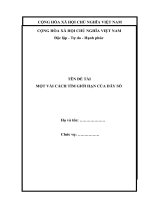 SANG KIEN KINH NGHIEM GIỚI HẠN CỦA DÃY SỐ TRONG THI HỌC SINH GIỎI