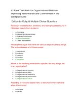 53 free test bank for organizational behavior improving performance and commitment in the workplace 2nd 