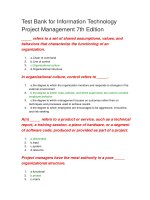 Test bank for information technology project management 7th edition 