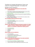 Test bank for strategic management theory and cases an integrated approach 11th edition hill 