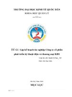 Lập kế hoạch tác nghiệp Công ty cổ phần phát triển kỹ thuật điện và thương mại KBS