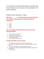 97 test bank for strategic management and business policy globalization innovation and sustainability 14th edition wheelen 