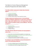 Test bank for human resource management essential perspectives 6th edition mathis 