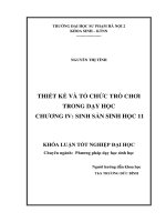 Thiết kế và tổ chức trò chơi trong dạy học sinh học 11