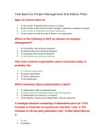 Test bank for project management 2nd edition pinto 