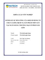 Đánh giá sự hài lòng của khách hàng về chất lượng dịch vụ sản phẩm tiền gửi tại ngân hàng TMCP sài gòn 