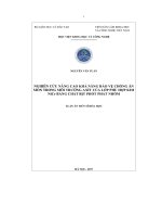 Nghiên cứu nâng cao khả năng bảo vệ chống ăn mòn trong môi trường axit của lớp phủ hợp kim NiCr bằng chất bịt phốt phát nhôm (LA tiến sĩ)