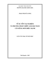 Về sự tồn tại nghiệm và phương pháp chiếu giải bài toán cân bằng đơn điệu mạnh 