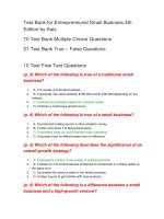 101 test bank for entrepreneurial small business 4th edition by katz 