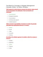 Test bank for concepts in strategic management canadian edition 1st edition wheelen 