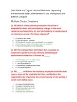 101 test bank for organizational behavior improving performance and commitment in the workplace 3rd edition colquitt 