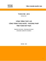 Công trình thủy lợi   công trình tháo nước   phương pháp tính toán khí thực TCVN 91582012 