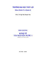Kinh tế tài nguyên nước 1  bài giảng  ngô thị thanh vân 