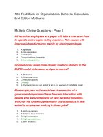 105 test bank for organizational behavior essentials 2nd edition mcshane đề thi trắc nghiệm
