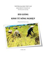 Kinh tế nông nghiệp  bài giảng 