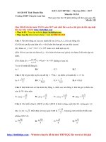 ĐỀ THI THỬ TRUNG HỌC PHỔ THÔNG QUỐC GIA NĂM 2017 Môn TOÁN THEO CẤU TRÚC RẤT HAY