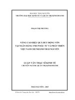 Nâng cao hiệu quả huy động vốn tại Ngân hàng Thương mại cổ phần Đầu tư và Phát triển Việt Nam Chi nhánh Thái Nguyên