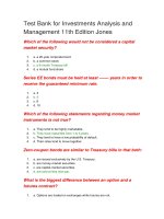 Test bank for investments analysis and management 11th edition jones 