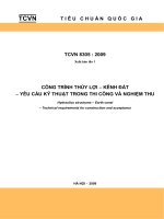Công trình thủy lợi  kênh đất   yêu cầu kỹ thuật trong thi công và nghiệm thu TCVN 83052009 